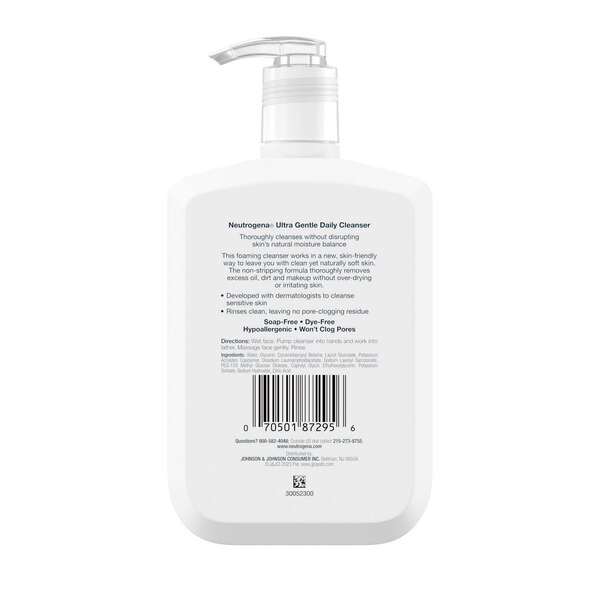 Neutrogena Ultra Gentle Daily Foaming Facial Cleanser, 12 OZ