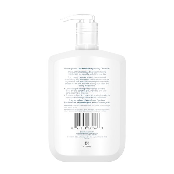 Neutrogena Ultra Gentle Hydrating Creamy Facial Cleanser, 12 OZ