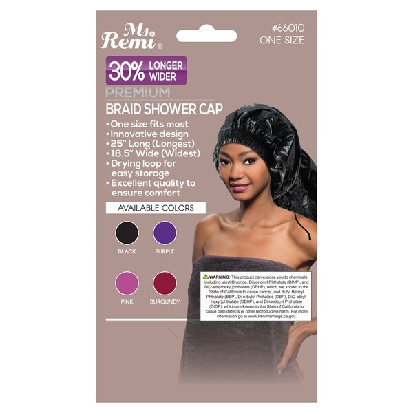 Annie Ms. Remi Max Jumbo Braid Shower Cap, Black, One Size