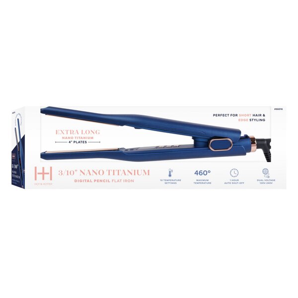 Annie H&H Nano Titanium Digital Pencil Flat Iron, Blue, 3/10"