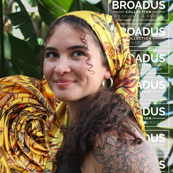 Broadus Collection Headwrap Scarf, Golden Tropics