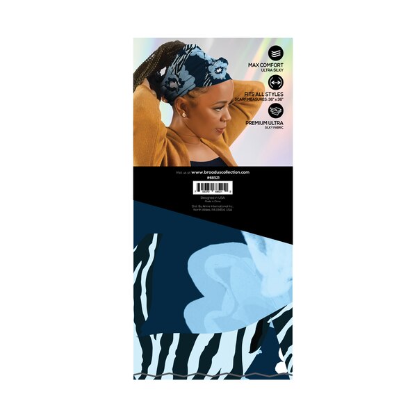 Broadus Collection Headwrap Scarf, Floral Zebra