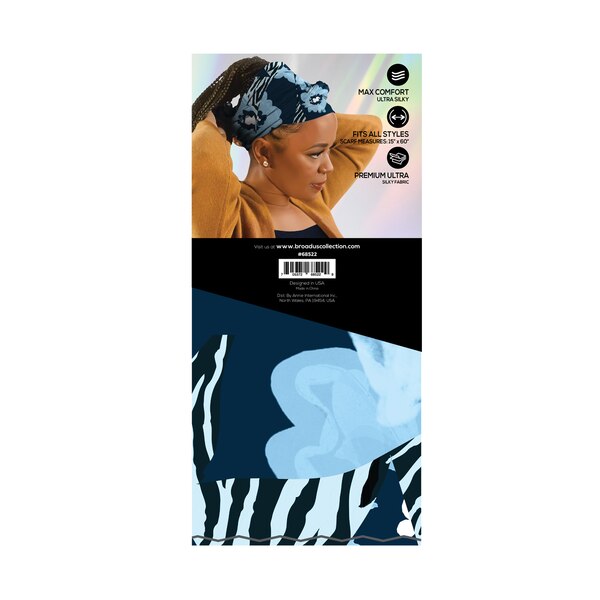 Broadus Collection Headwrap Scarf, Floral Zebra