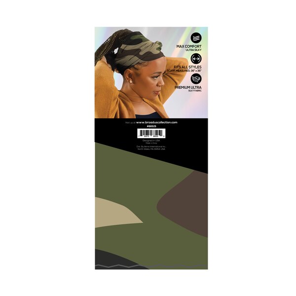 Broadus Collection Headwrap Scarf, Camo