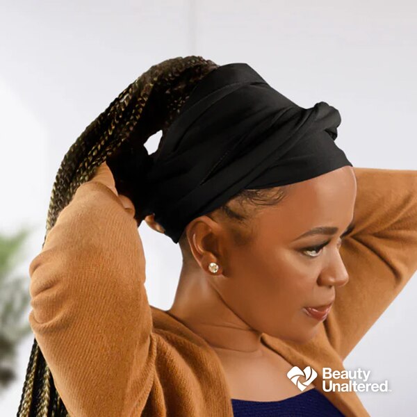 Broadus Collection Headwrap Scarf, Black