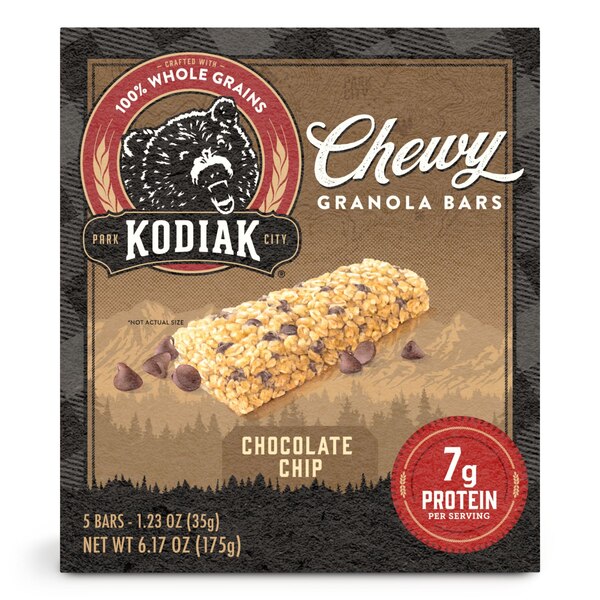 Kodiak Chewy Granola Bars, Chocolate Chip, 5 ct, 6.17 oz