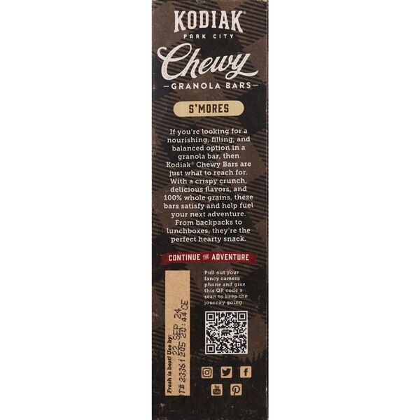 Kodiak, Chewy Granola Bars, Smores, 5 ct, 6.17 oz