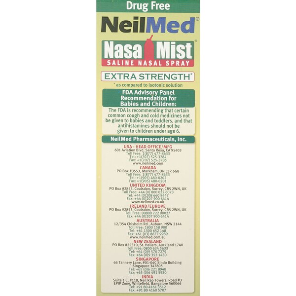 NeilMed Nasa Mist Saline Nasal Spray, 4.2 OZ