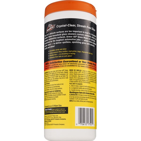 Armor All Glass Wipes, 30 ct