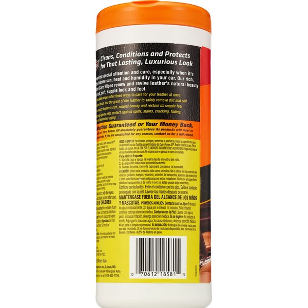 Armor All Leather Care Wipes, 30 ct