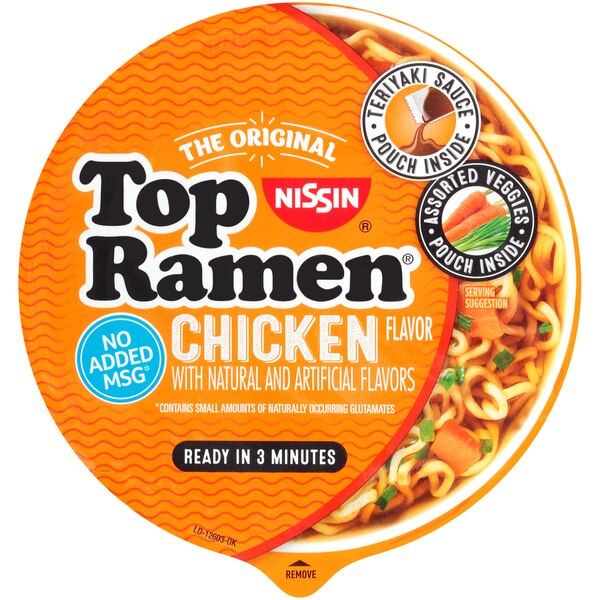 Top Ramen Noodle Soup Bowl, Chicken Flavor, 3.42 oz