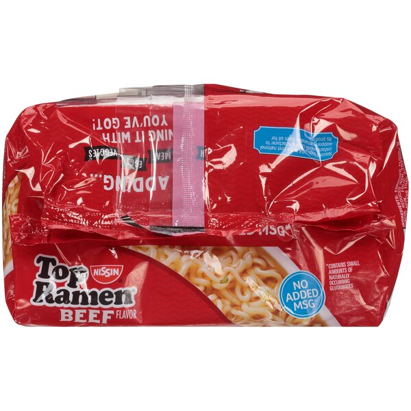 Nissin Top Ramen Noodle Soup, Beef Flavored, 6 ct, 18 oz