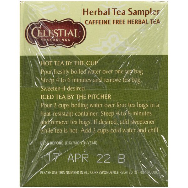 Celestial Seasonings Caffeine Free Herbal Tea Sampler Variety Pack, 18 ct, 1.1 oz