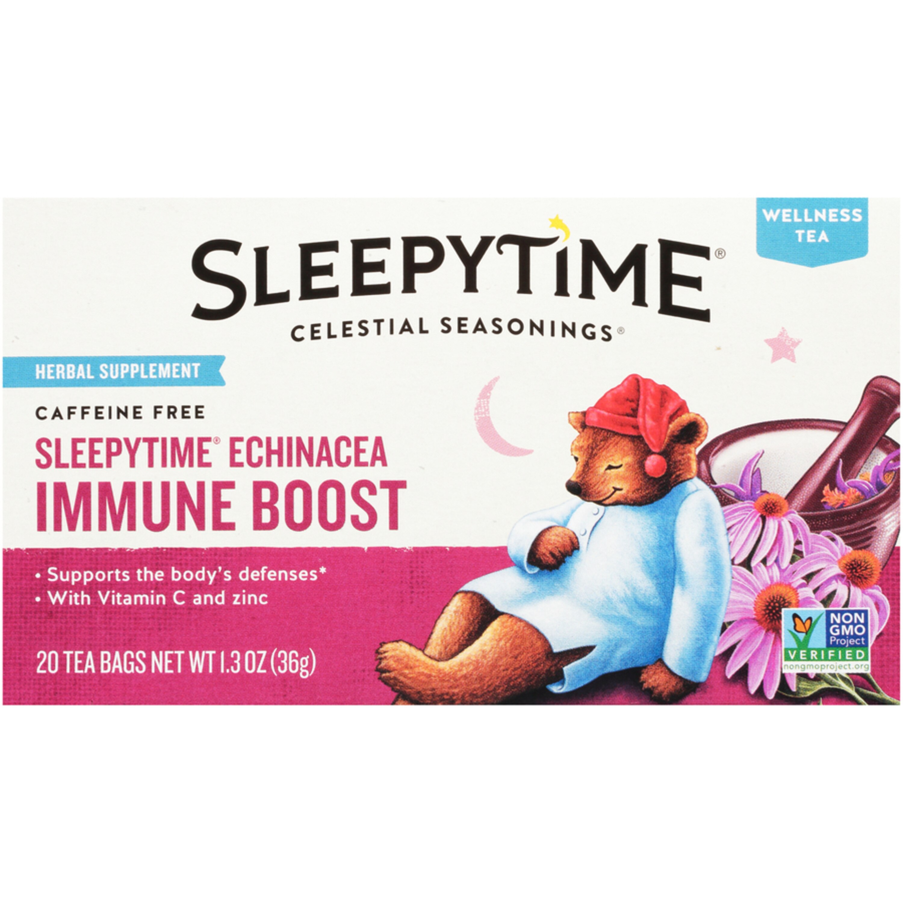 Celestial Seasonings Sleepytime Echinacea Immune Boost Tea Bags, 20 CT