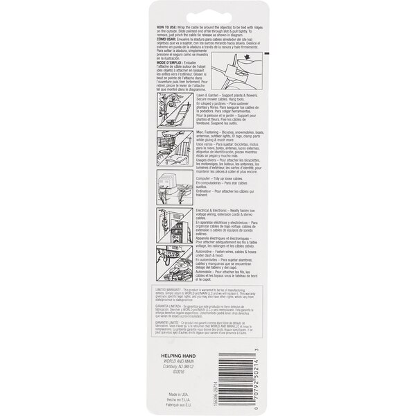 Helping Hand Nylon Cable Ties, 60 ct