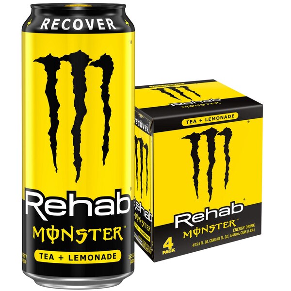 Rehab Monster Tea and Lemonade 4 ct, 15.5 oz