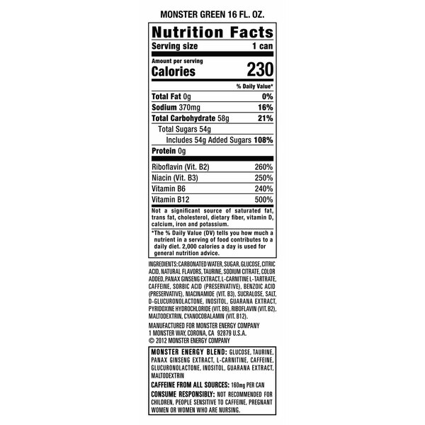 Monster Original Energy Drink,16 oz