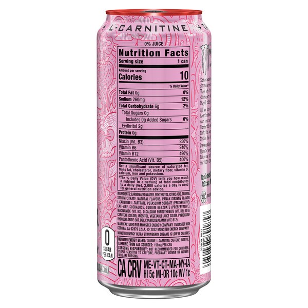Monster Energy, Ultra Strawberry Dreams, 16 oz