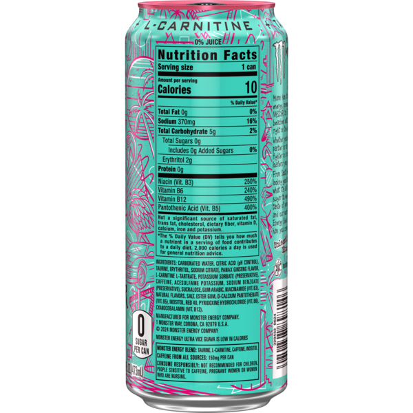 Monster, Ultra Vice Guava 16 Oz 