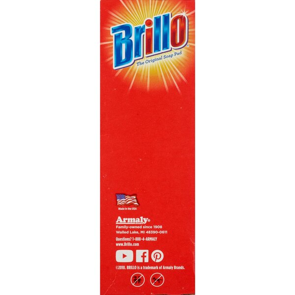 Brillo Steel Wool Soap Pads, Red, 18 CT