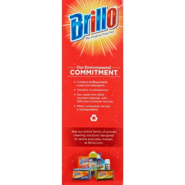 Brillo Steel Wool Soap Pads, Red, 18 CT