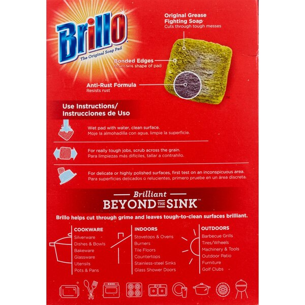 Brillo Steel Wool Soap Pads, Lemon, 10 CT