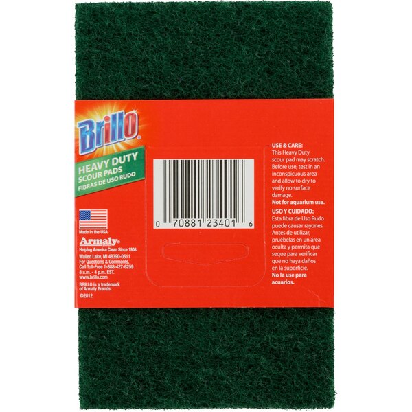 Brillo Heavy Duty Scour Pads, Green, 3 CT