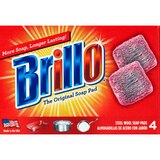 Brillo Steel Wool Soap Pads, Original Scent, 4 CT, thumbnail image