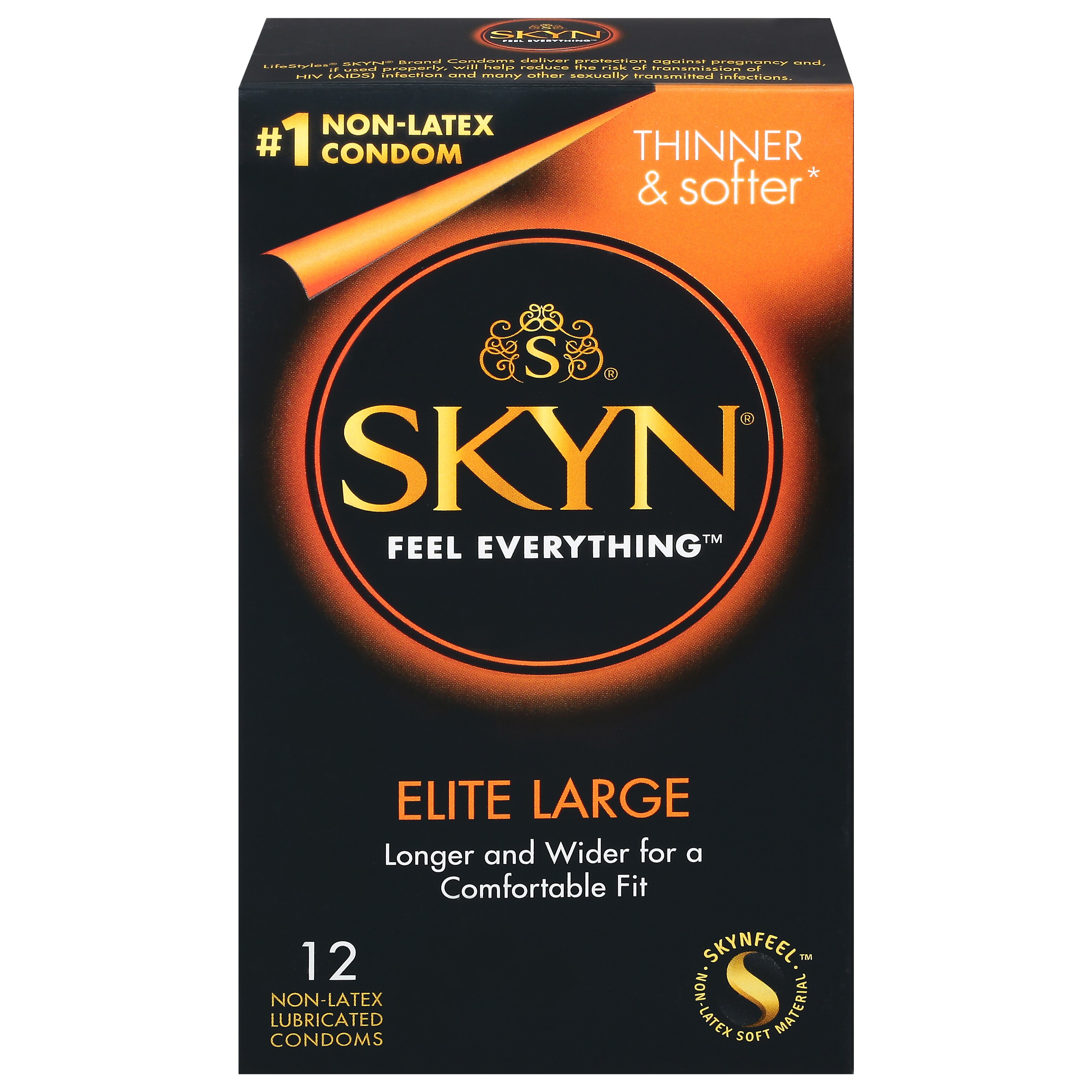 SKYN Elite Large Non-Latex Condom, 12 CT