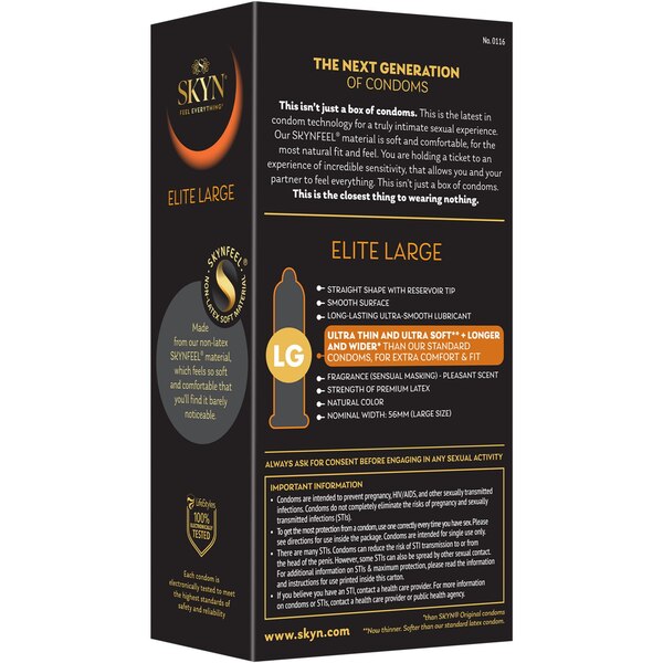 SKYN Elite Large Non-Latex Condom, 10 CT