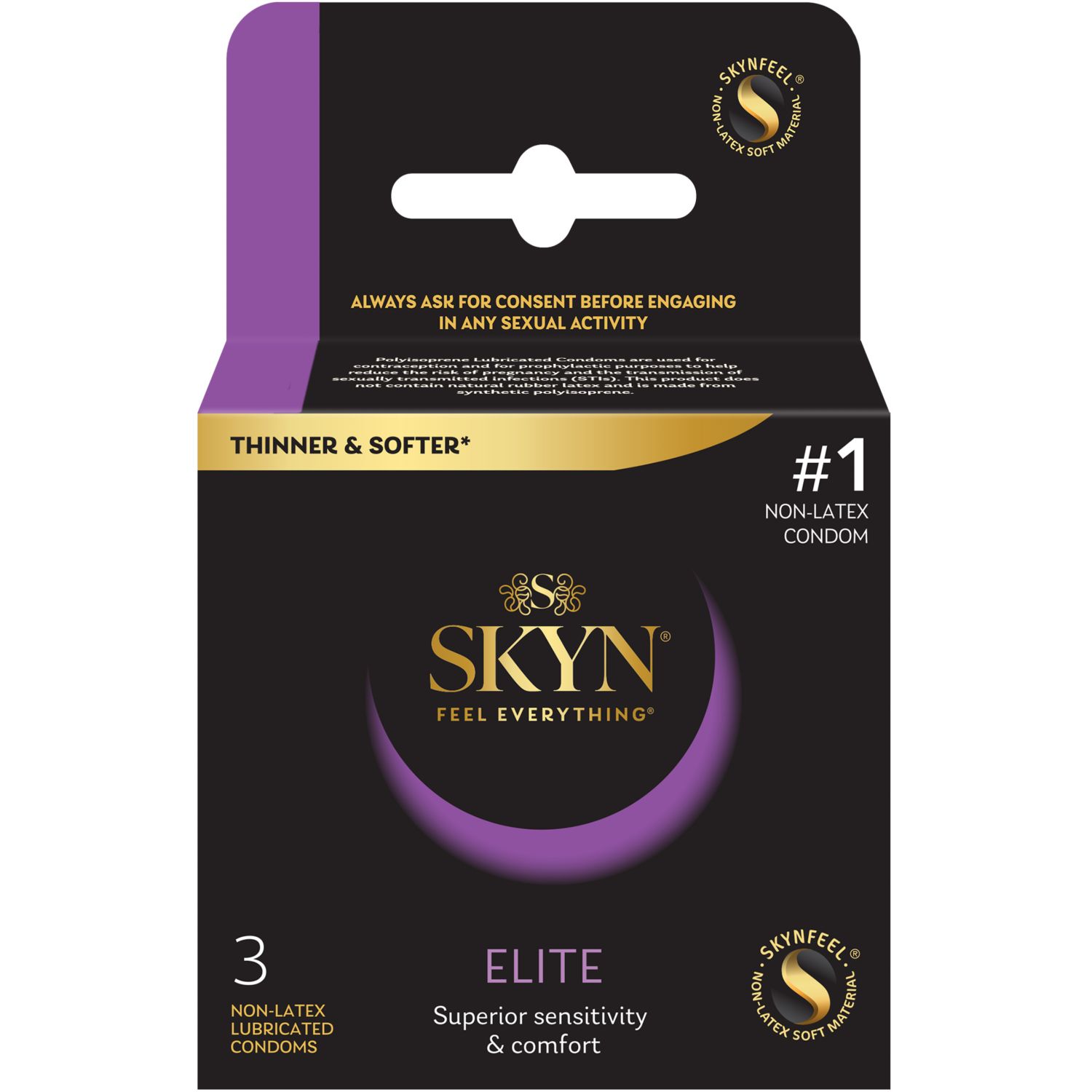 Lifestyles Skyn Elite Ultra Thin & Soft Condom Non-Latex, 3 CT