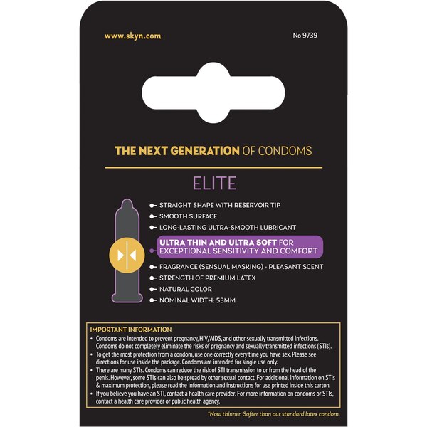 Lifestyles Skyn Elite Ultra Thin & Soft Condom Non-Latex, 3 CT