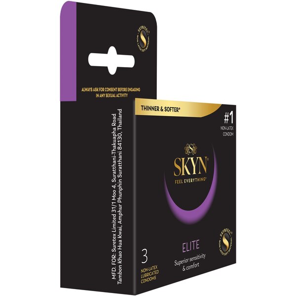 Lifestyles Skyn Elite Ultra Thin & Soft Condom Non-Latex, 3 CT