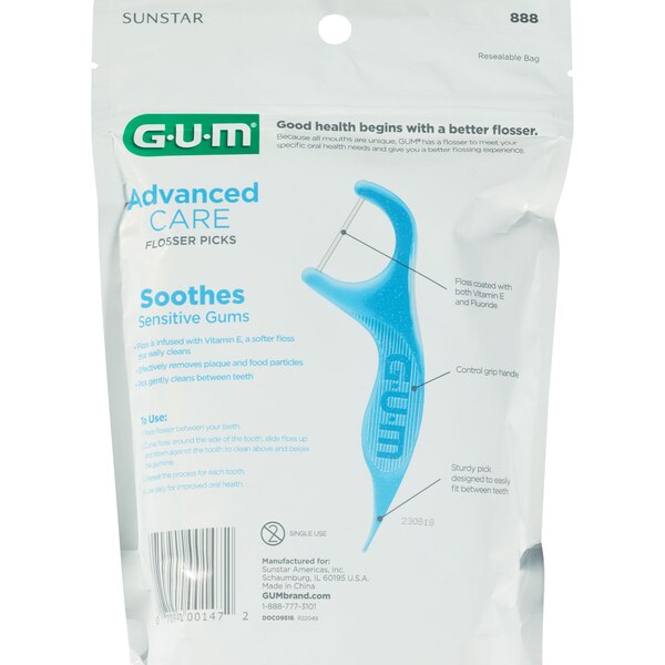 GUM Advanced Care Flossers, Fresh Mint, 150 CT