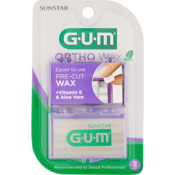  Sunstar Gum Ortho Pre-Cut Wax, Mint, 2 CT
