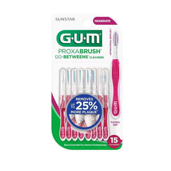 Gum Proxabrush Go-Betweens Refills Cleaners, Moderate