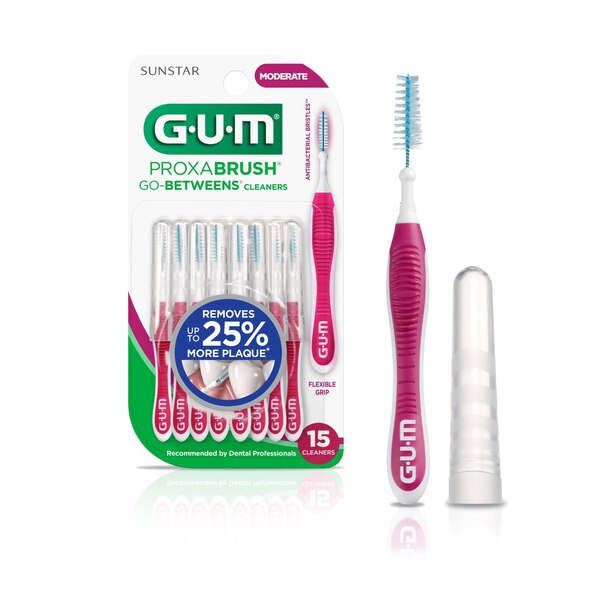 Gum Proxabrush Go-Betweens Refills Cleaners, Moderate