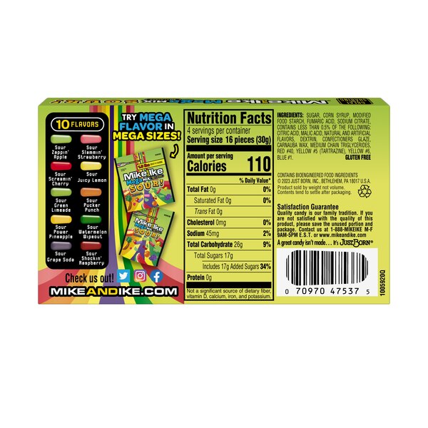 Mike and Ike Mega Mix-Sour, Theater Box, 4.25 oz