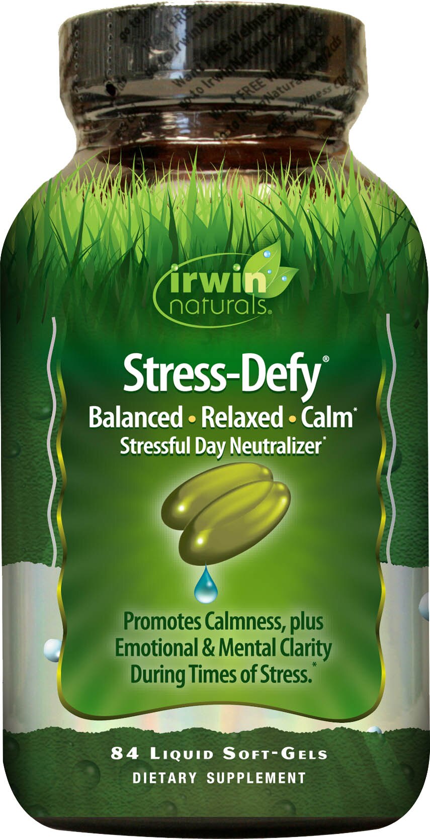 Irwin Naturals Stress Defy Balanced Relaxed Calm plus BioPerine - Cápsulas blandas, 84 u.