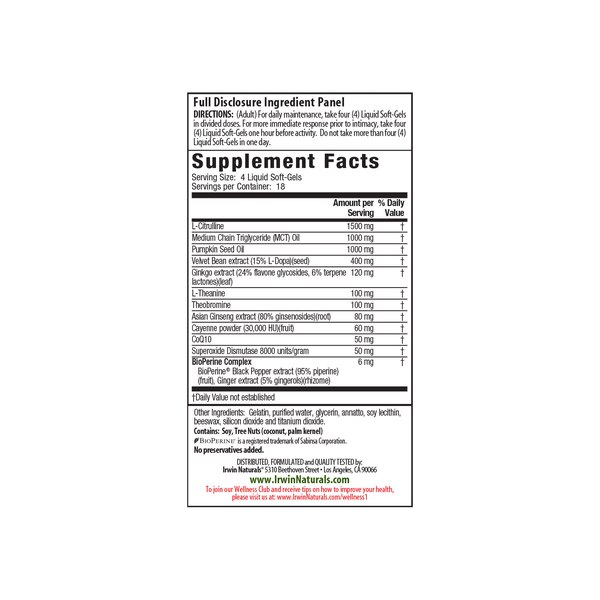 Irwin Naturals Steel-Libido Red plus BioPerine Softgels, 75 CT