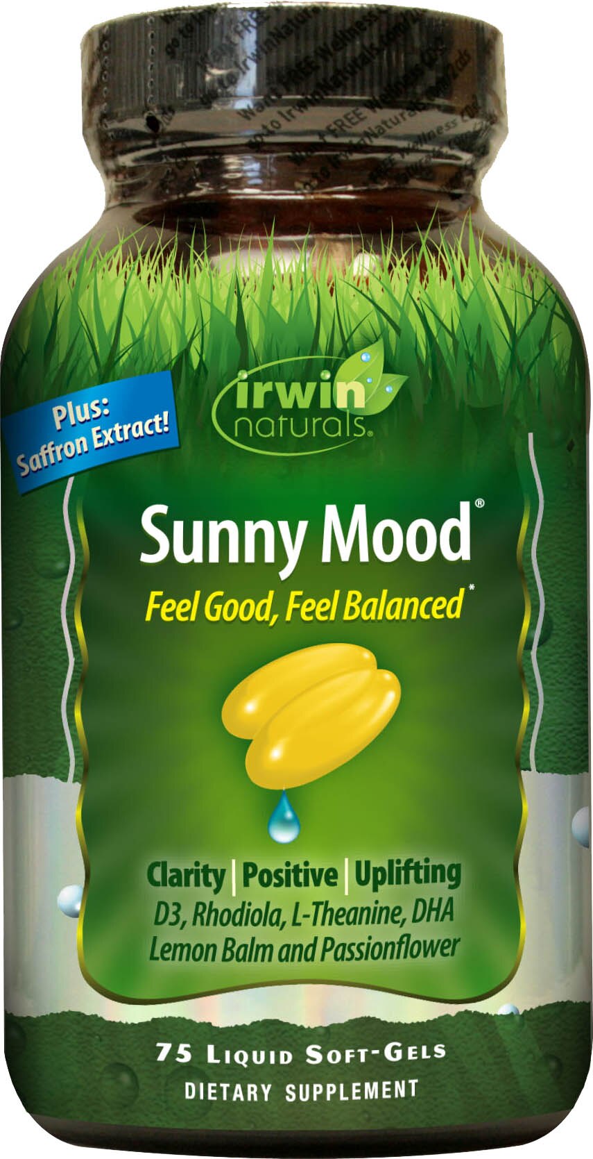 Irwin Naturals Sunny Mood plus BioPerine - Cápsulas blandas, 75 u.
