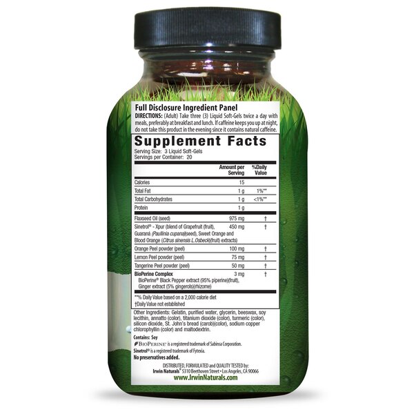 Irwin Naturals Super Citrus Lipo-Burner plus BioPerine Softgels, 60 CT