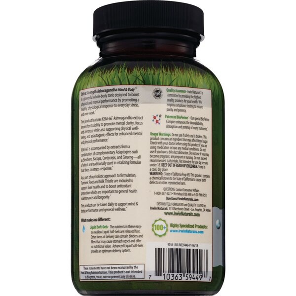 Irwin Naturals Extra Strength Ashwagandha, 60 CT