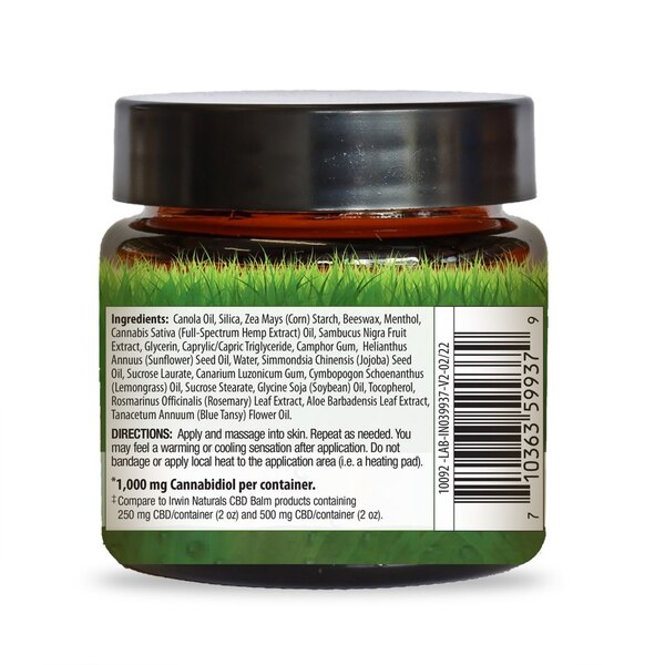 Irwin Naturals CBD Balm, 2 OZ - State Restrictions Apply