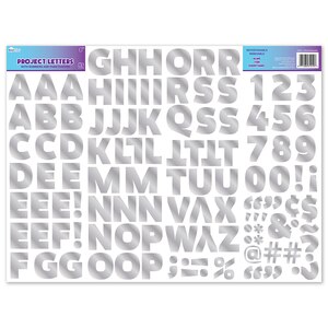 Royal Brites Holographic Foil Project Letters & Numbers Stickers, 2 in, 115 CT, Silver, Gold