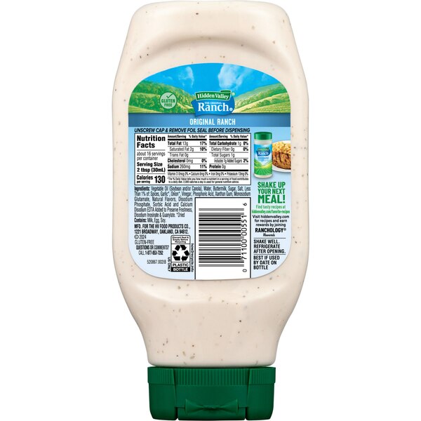 Hidden Valley Original Ranch Salad Dressing & Topping, Gluten Free, 16 oz