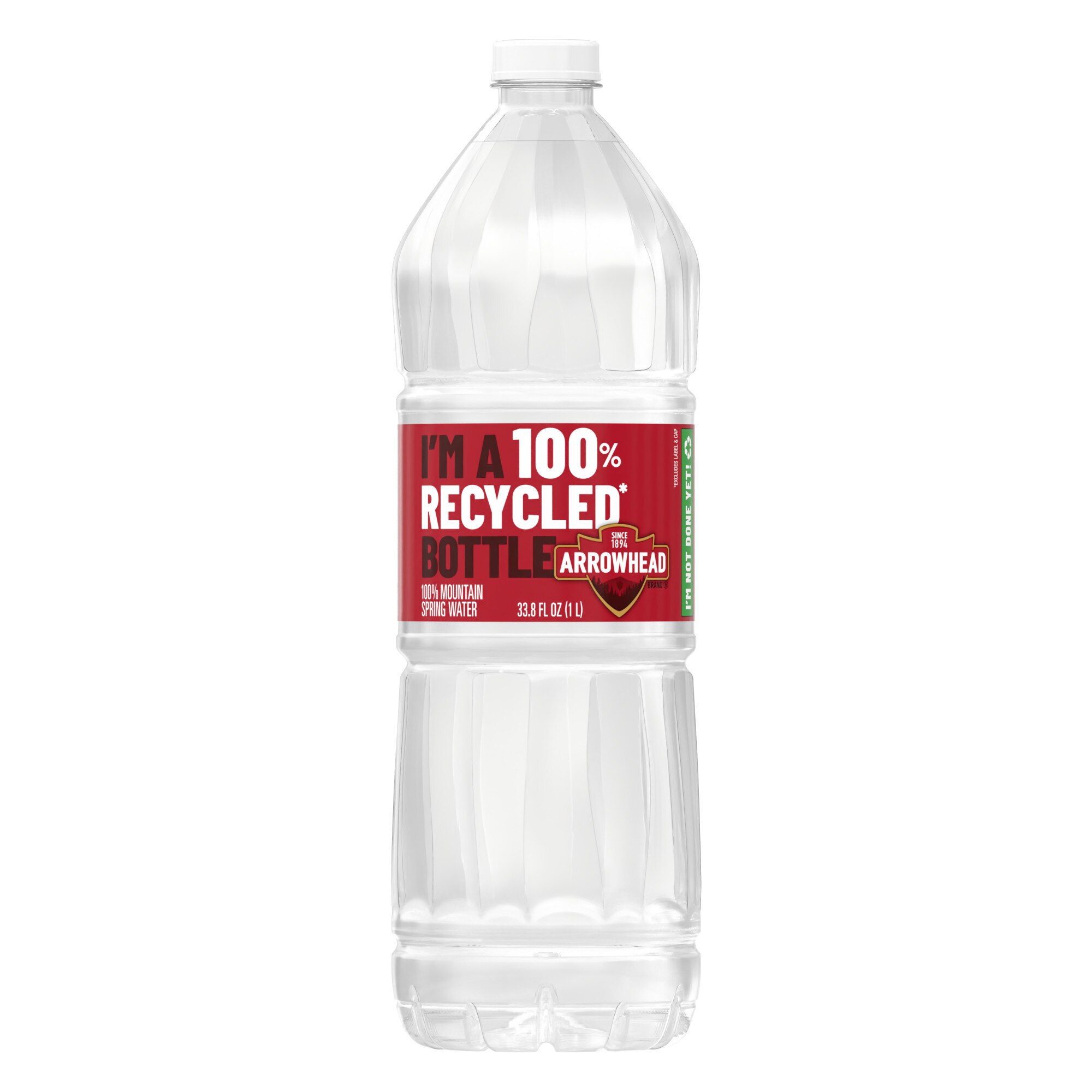 Arrowhead 100% Mountain Spring Water Plastic Bottle, 33.8 OZ