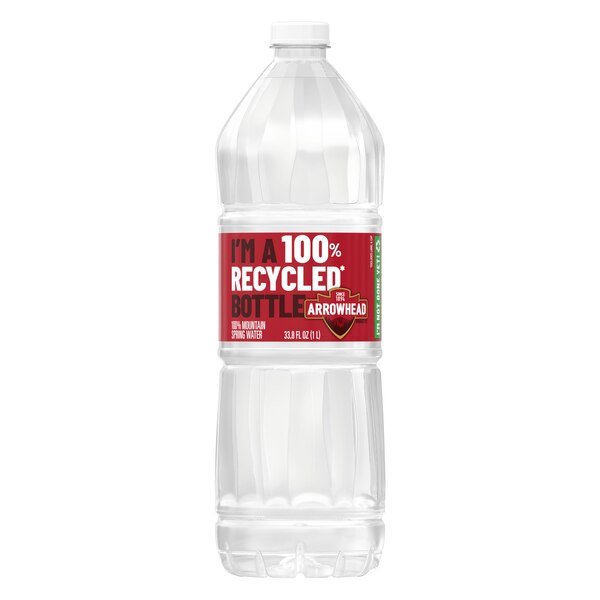 Arrowhead 100% Mountain Spring Water Plastic Bottle, 33.8 OZ