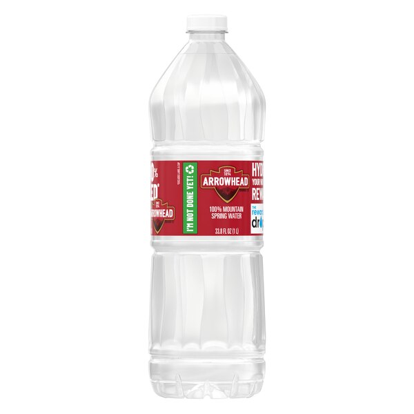 Arrowhead 100% Mountain Spring Water Plastic Bottle, 33.8 OZ