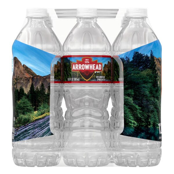 Arrowhead Brand 100% Mountain Spring Water, Pack of 12, 16.9 oz